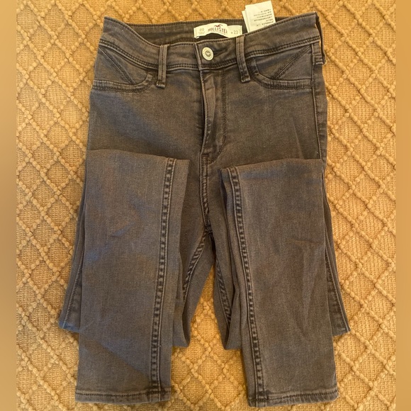 Hollister Distressed Black Super Skinny Jeans Size 00 - Picture 2 of 4